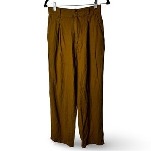 Urban Outfitters – Women’s Linen-Blend Striped Pleated Pants ochre – Sz. M